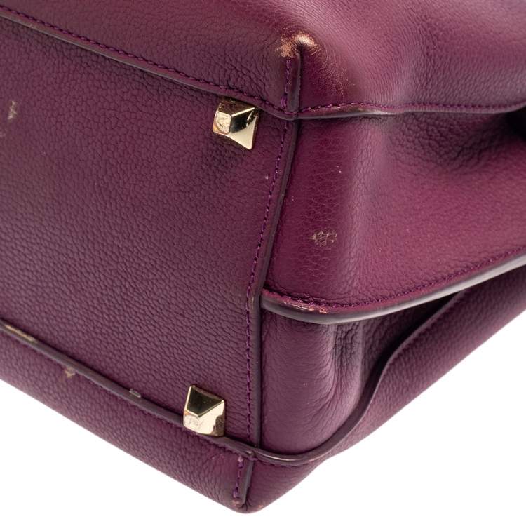 Pre Owned MCM Purple Leather Medium Milla Tote