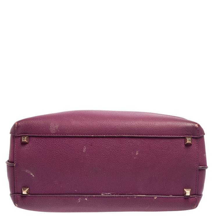 Pre Owned MCM Purple Leather Medium Milla Tote