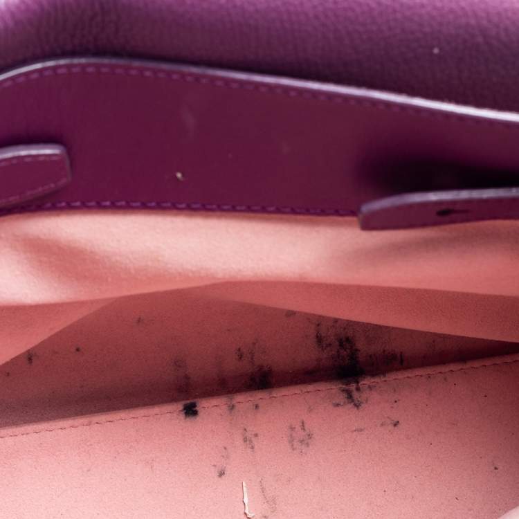 Pre Owned MCM Purple Leather Medium Milla Tote
