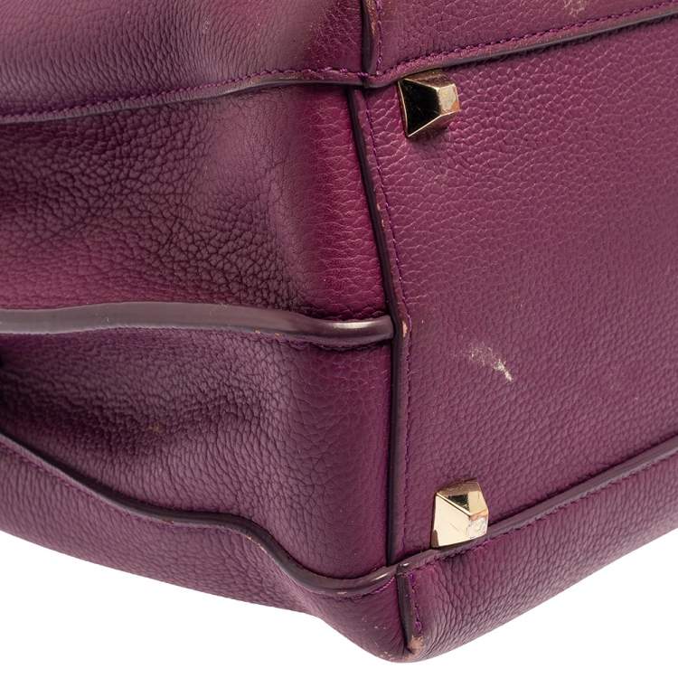 Pre Owned MCM Purple Leather Medium Milla Tote