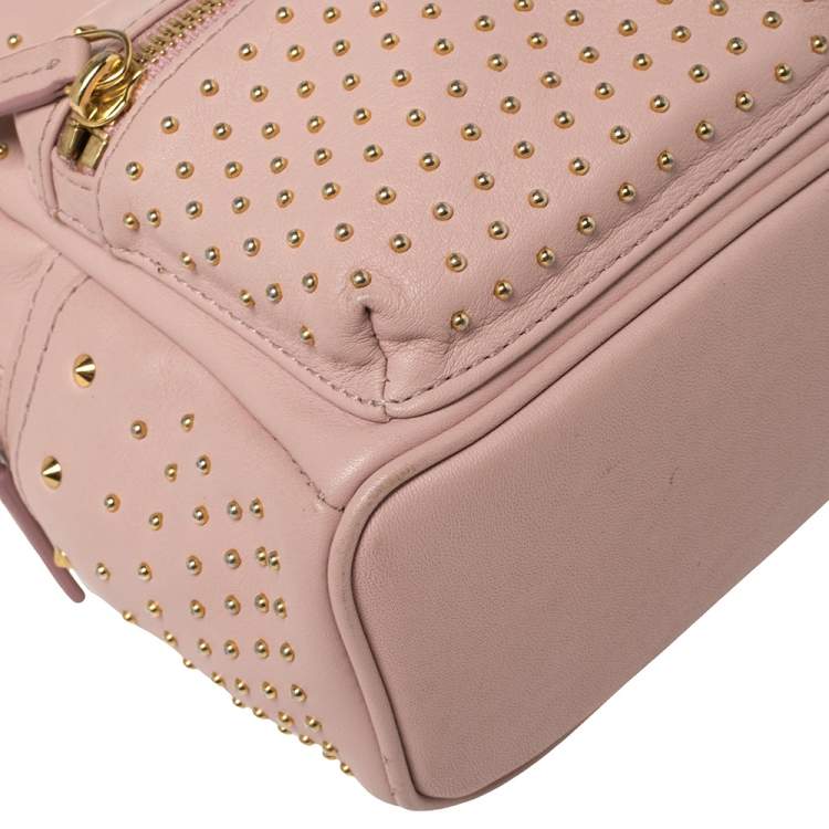 Pre Owned MCM Baby Pink Leather X Mini Studded Stark-Bebe Boo Backpack