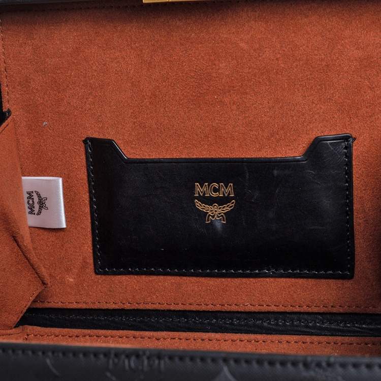 Pre Owned MCM Black Visetos Coated Canvas and Leather Berlin Box Bag