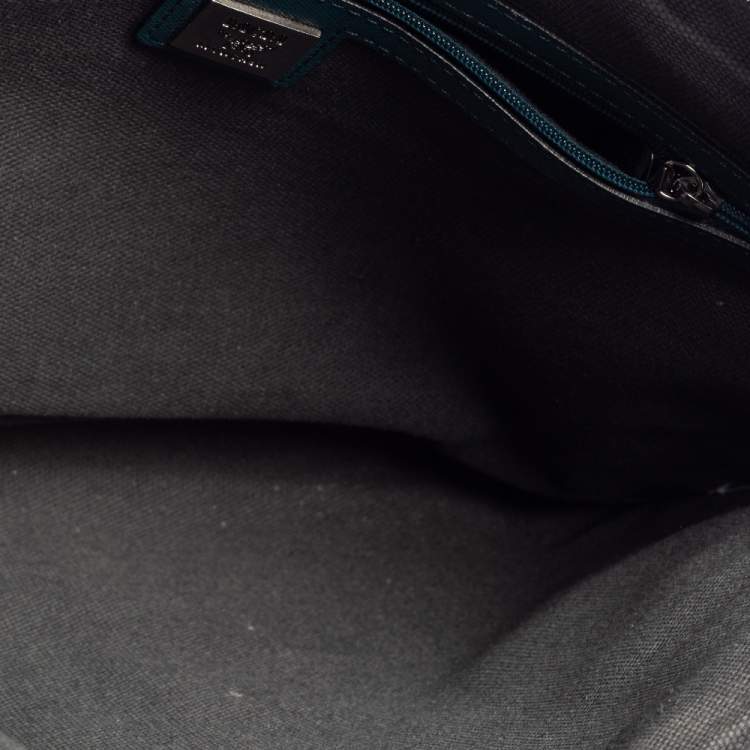 Pre Owned MCM Black/White Polka Dot Leather Craig and Karl Clutch