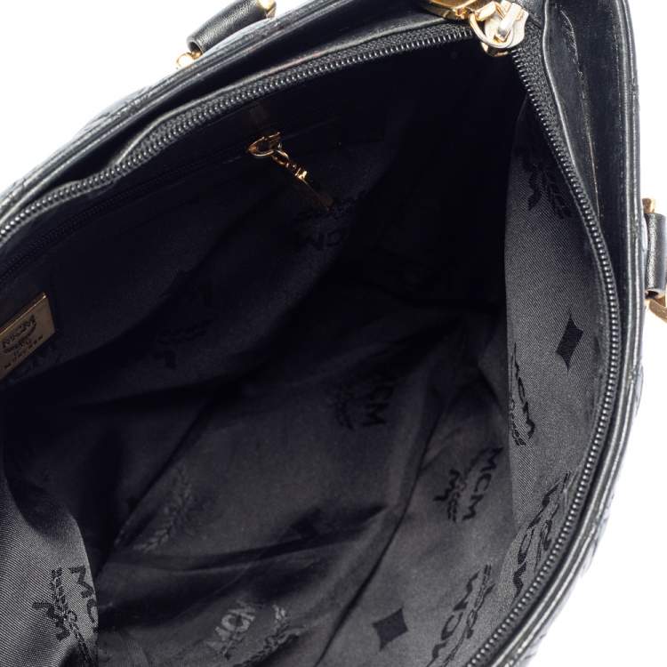 Pre Owned MCM Black Quilted Leather Shoulder Bag