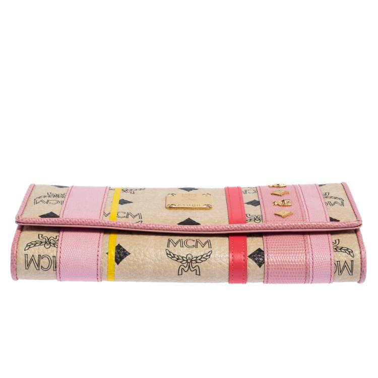 Pre Owned MCM Multicolor Visetos Coated Canvas and Leather Long Trifold Wallet