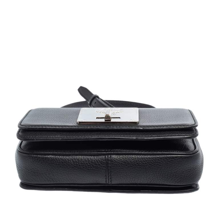مملوكة مسبقًا MCM Black Leather Mona Crossbody Bag