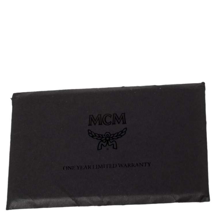 مملوكة مسبقًا MCM Black/White Leather Envelope Clutch
