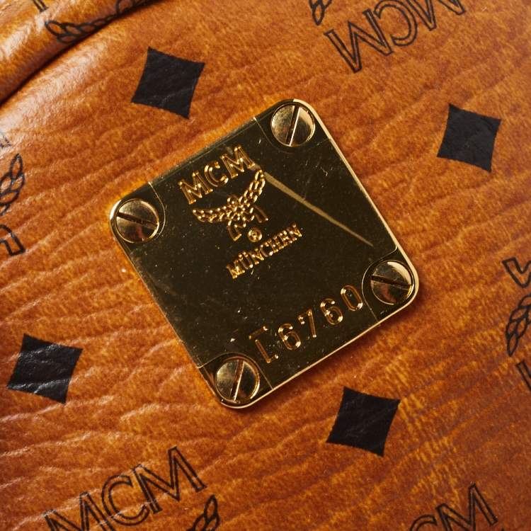 Pre Owned MCM Cognac Visetos Coated Canvas Mini Stark Side Studs Backpack