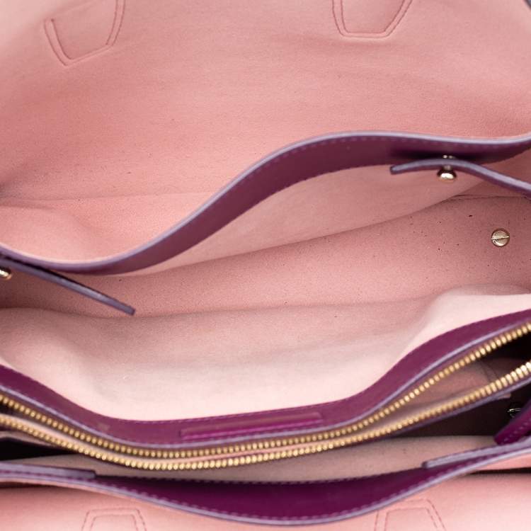 Pre Owned MCM Purple Leather Medium Milla Tote