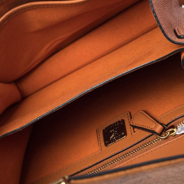 مملوكة مسبقًا MCM Cognac Visetos Coated Canvas and Leather Patricia Crossbody Bag
