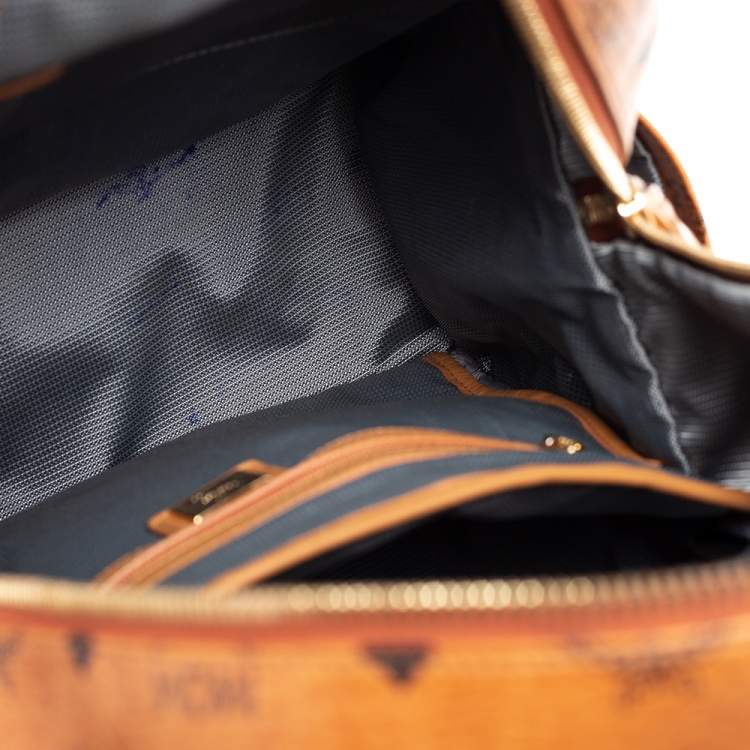 Pre Owned MCM Cognac Visetos Leather Large Stark Backpack