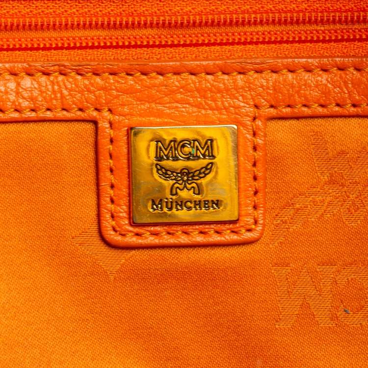 Pre Owned MCM Cognac Visetos Coated Canvas Large Studs Stark Backpack