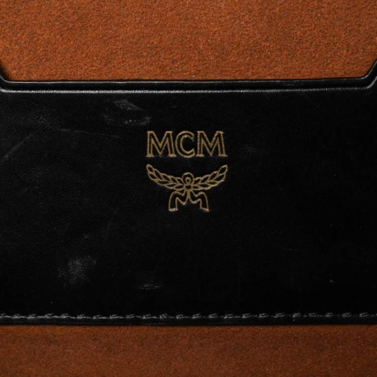 Pre Owned MCM Black Visetos Coated Canvas and Leather Berlin Box Bag