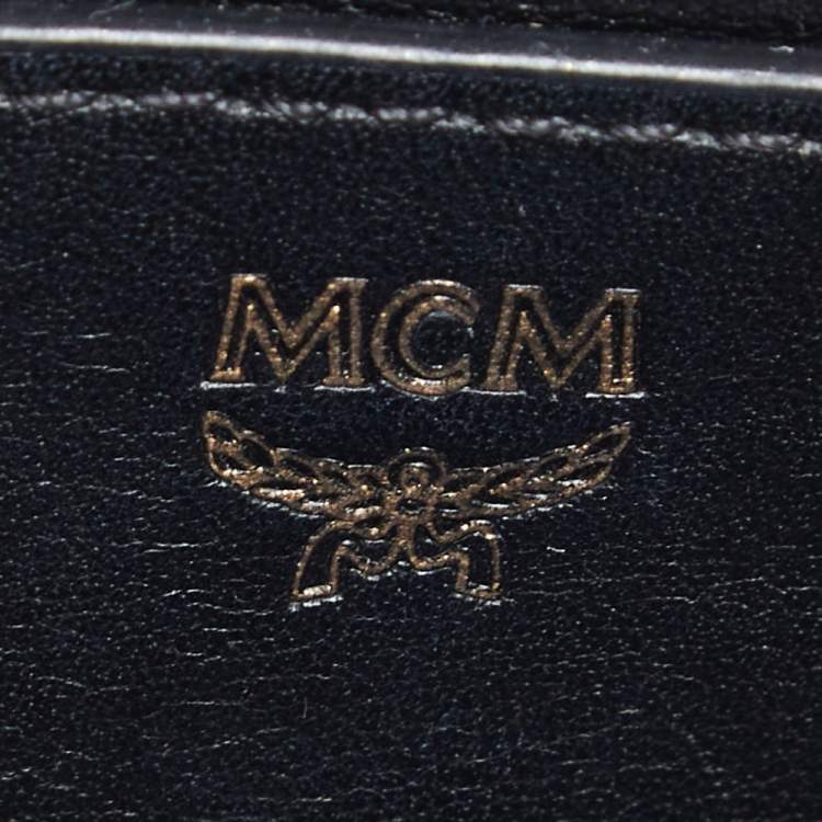 Pre Owned MCM Blue Visetos Coated Canvas and Leather Mini Studded Stark-Bebe Boo Backpack