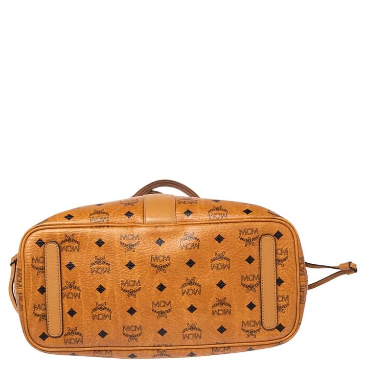 مملوكة مسبقًا  MCM Cognac Visetos Coated Canvas and Leather Reversible Shopper Tote 