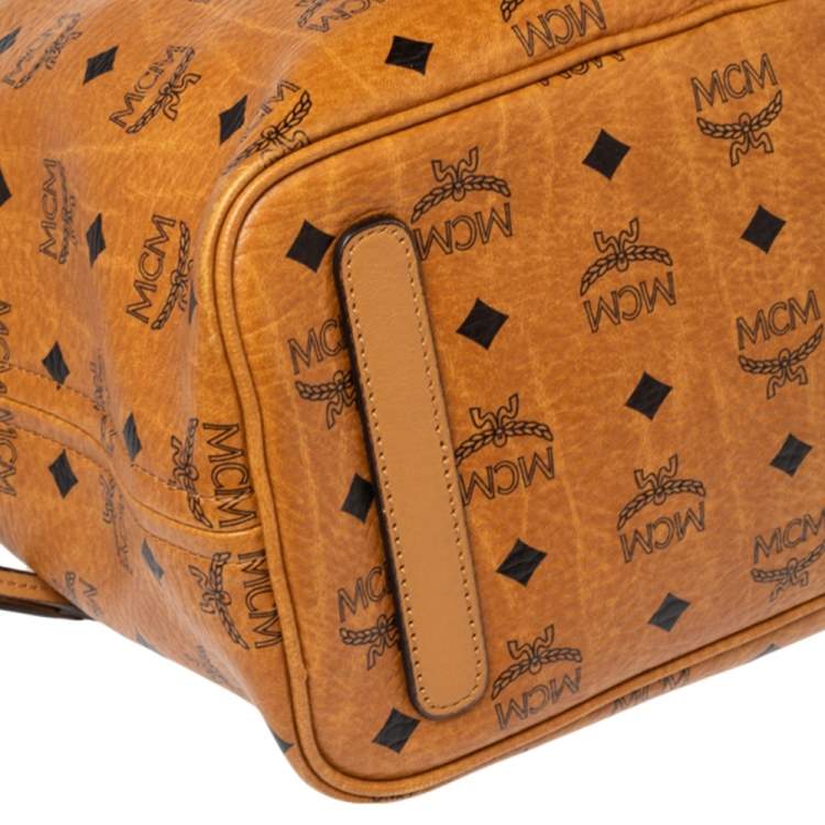 مملوكة مسبقًا  MCM Cognac Visetos Coated Canvas and Leather Reversible Shopper Tote 