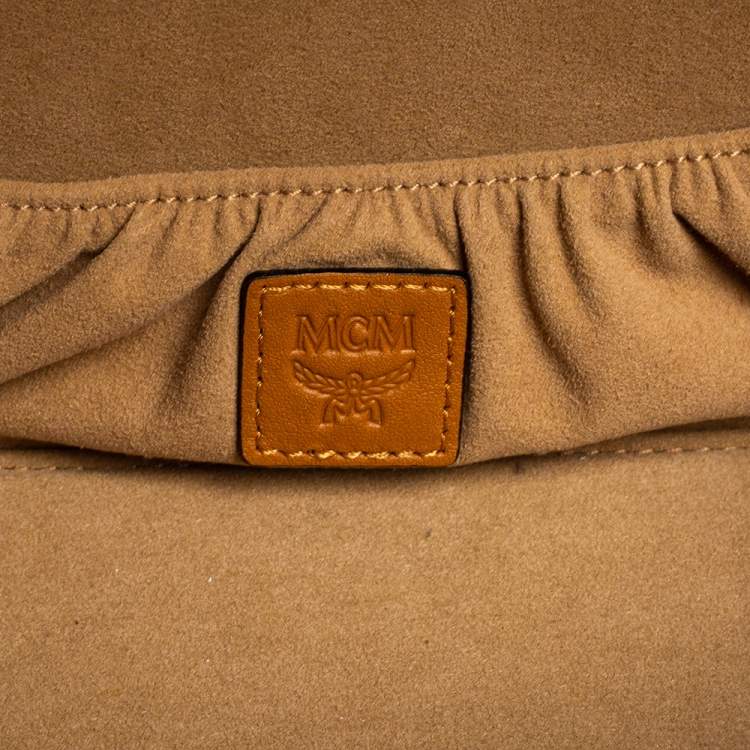 Pre Owned MCM Cognac Visetos Coated Canvas Rockstar Vanity Case