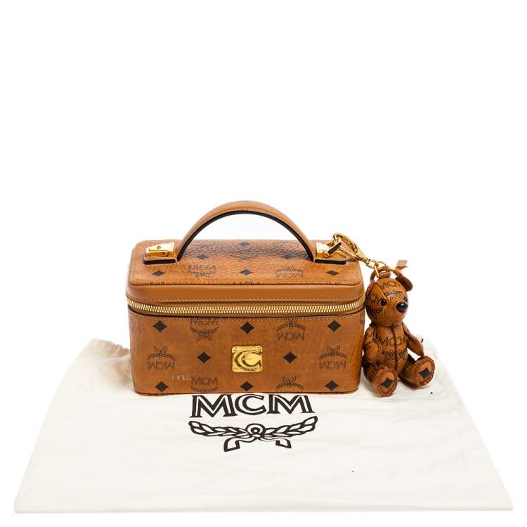 Pre Owned MCM Cognac Visetos Coated Canvas Rockstar Vanity Case