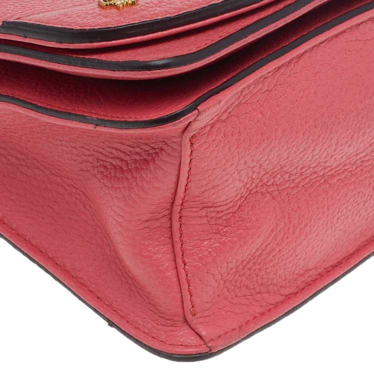 مملوكة مسبقًا MCM Pink Leather Studded Flap Shoulder Bag