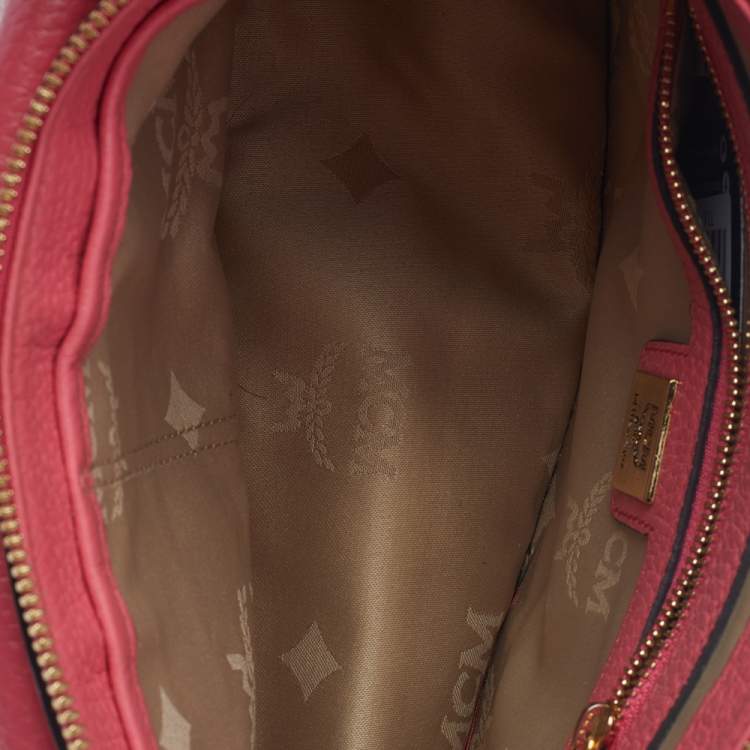 مملوكة مسبقًا MCM Pink Leather Studded Flap Shoulder Bag