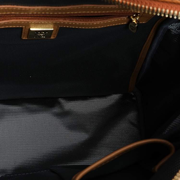 Pre Owned MCM Tan Coated Canvas And Leather Studded Stark Backpack