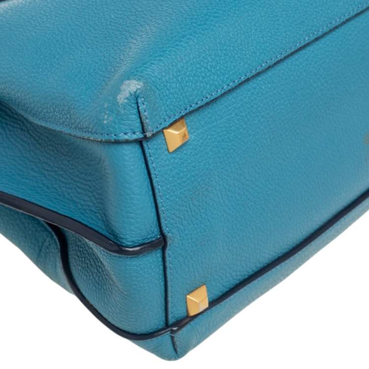 Pre Owned MCM Blue Leather Milla Park Avenue Satchel 