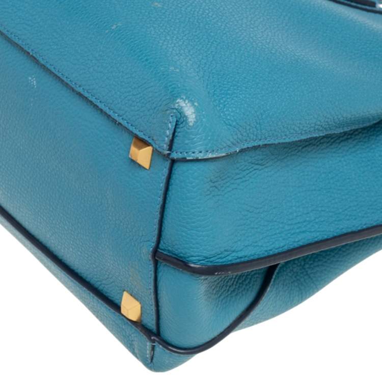 Pre Owned MCM Blue Leather Milla Park Avenue Satchel 