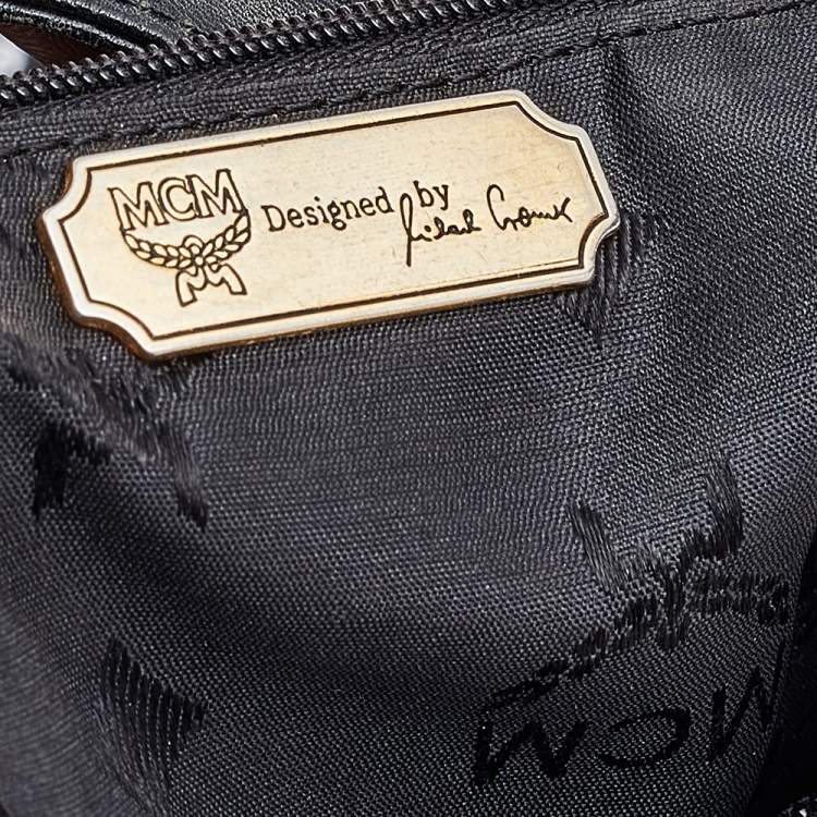 Pre Owned MCM Black Visetos Nylon and Leather Hobo