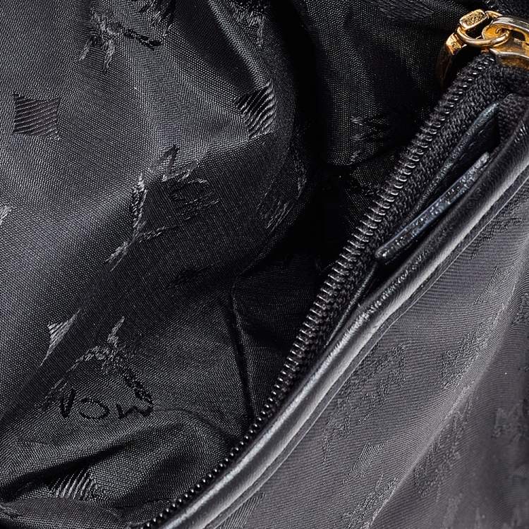 Pre Owned MCM Black Visetos Nylon and Leather Hobo