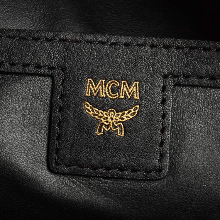 Pre Owned  MCM Cognac Visetos Coated Canvas Stark Studs Backpack 