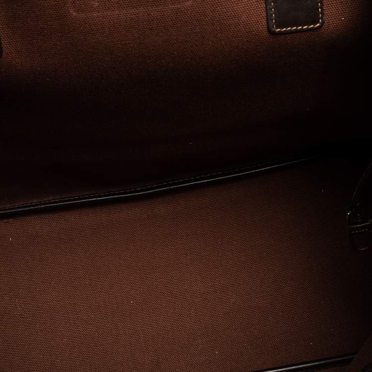 Pre Owned MCM Cognac Visetos Coated Canvas and Leather Shopper Tote