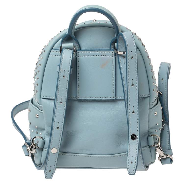 Pre Owned MCM Blue Leather X Mini Studded Strak-Bebe Boo Backpack
