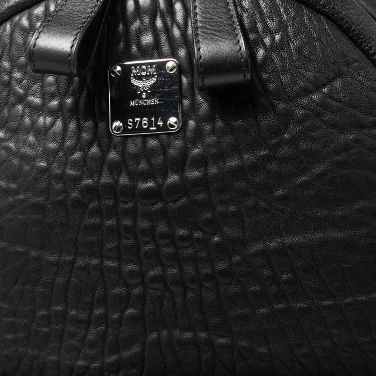 Pre Owned MCM Black Leather Keana Medium Backpack  