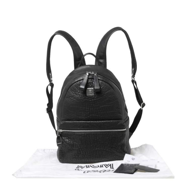 Pre Owned MCM Black Leather Keana Medium Backpack  