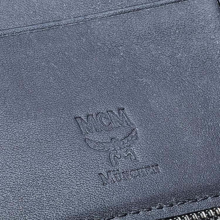 Pre Owned MCM Black Visetos Coated Canvas Organiser Wallet