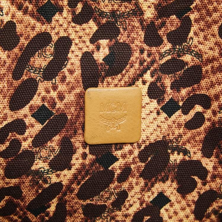 مملوكة مسبقًا MCM Cognac Visetos Coated Canvas Reversible Liz Shopper Tote