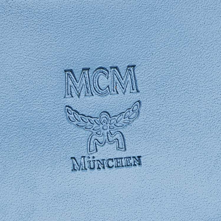 Pre Owned MCM Blue Leather Shoulder Bag