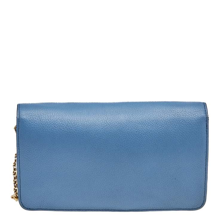 Pre Owned MCM Blue Leather Shoulder Bag