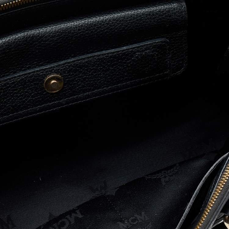 Pre Owned MCM Black Leather Double Zip Satchel