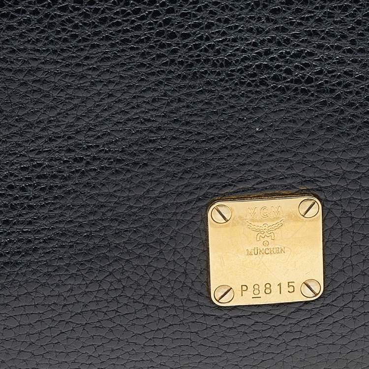 Pre Owned MCM Black Leather Double Zip Satchel