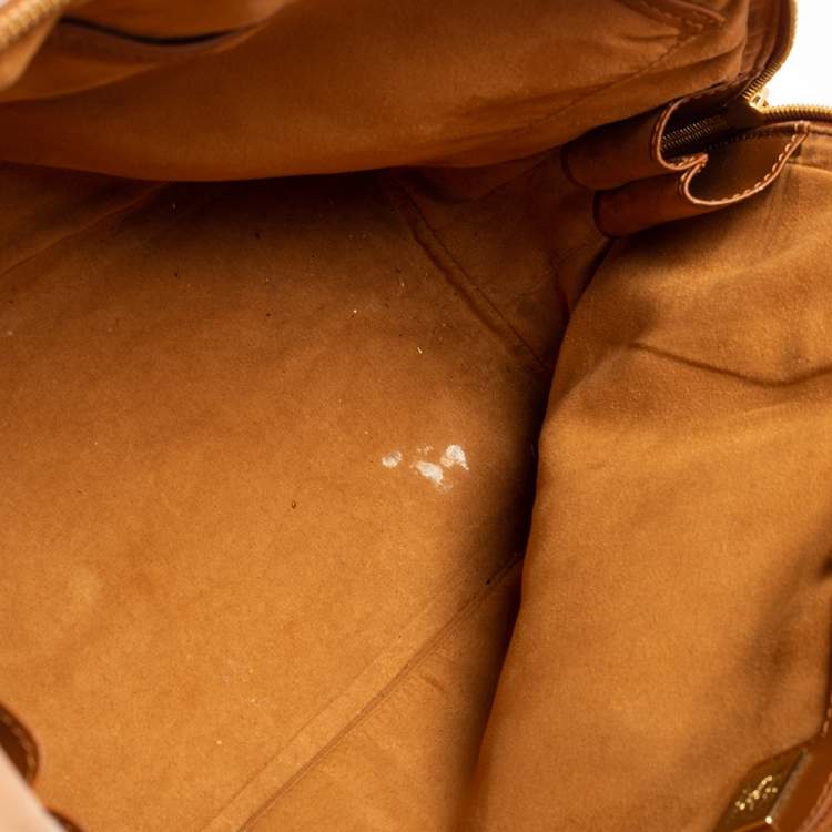Pre Owned MCM Cognac Visetos Coated Canvas and Leather Dome Satchel