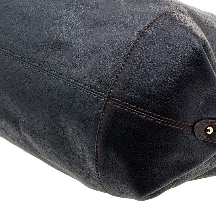 Pre Owned MCM Dark Grey/Black Leather Hobo