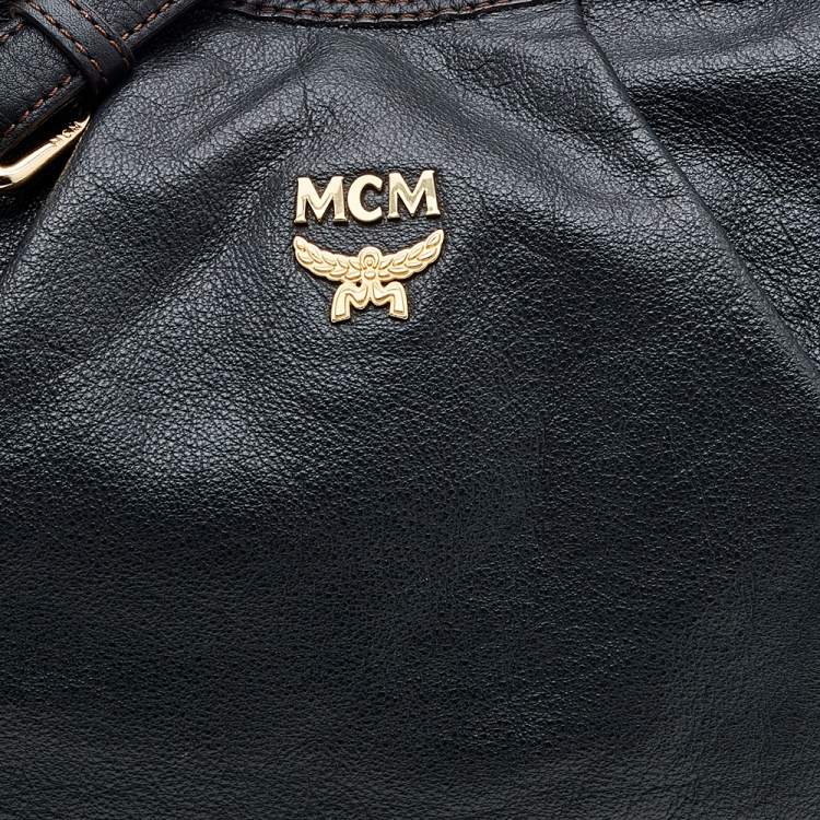 Pre Owned MCM Dark Grey/Black Leather Hobo