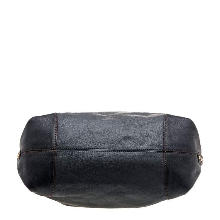 Pre Owned MCM Dark Grey/Black Leather Hobo