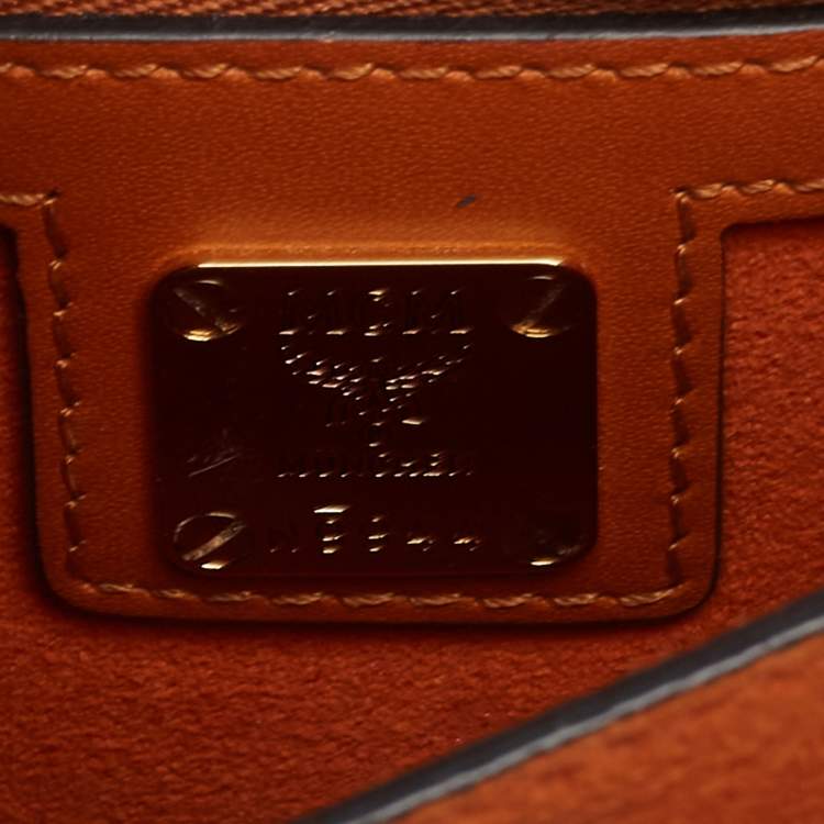 مملوكة مسبقًا MCM Cognac Visetos Coated Canvas and Leather Patricia Crossbody Bag