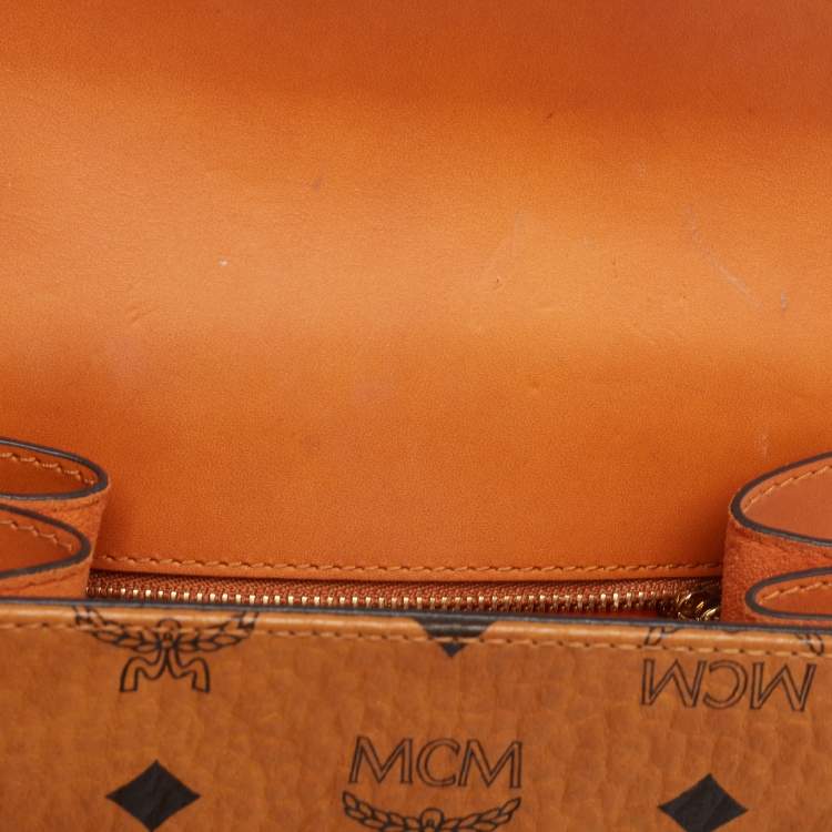 مملوكة مسبقًا MCM Cognac Visetos Coated Canvas and Leather Patricia Crossbody Bag
