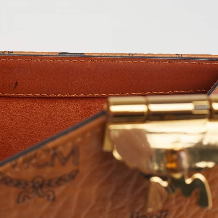 مملوكة مسبقًا MCM Cognac Visetos Coated Canvas and Leather Patricia Crossbody Bag