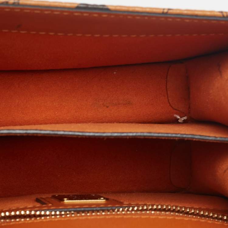مملوكة مسبقًا MCM Cognac Visetos Coated Canvas and Leather Patricia Crossbody Bag