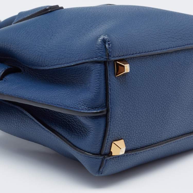 Pre Owned MCM Two Tone Blue Leather Mini Milla Tote
