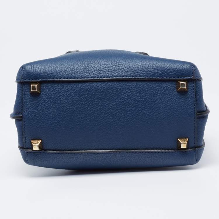 Pre Owned MCM Two Tone Blue Leather Mini Milla Tote